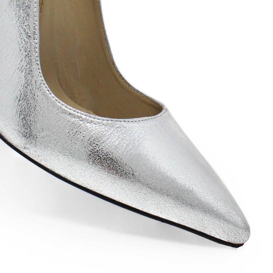 REGINA PUMP 105 - Plata Regina Romero Zapato Zapatilla Tacon Alto Para Dama en Piel