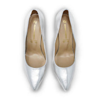 REGINA PUMP 105 - Plata Regina Romero Zapato Zapatilla Tacon Alto Para Dama en Piel