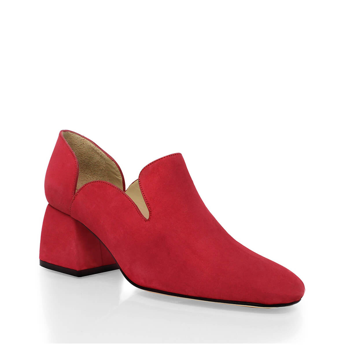 BEBAY 50 - Red Regina Romero Low Heel Sneaker Shoe for Women in Leather