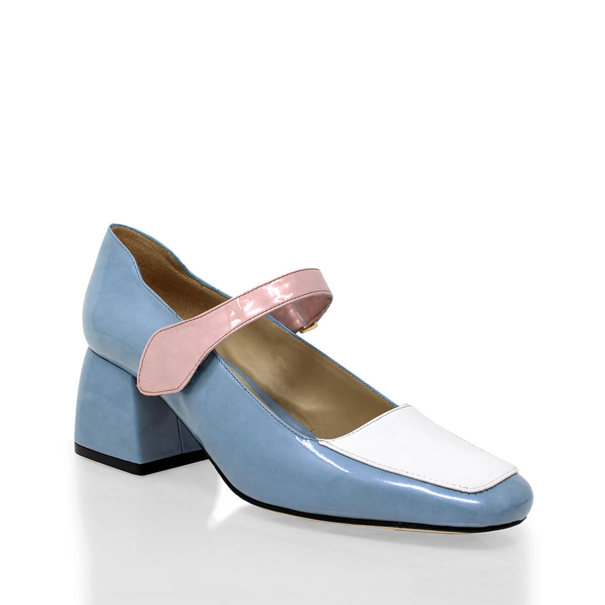 MATI 50 - Patent Mix Pastel Regina Romero Low Heel Sneaker Shoe for Women in Leather