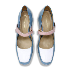 MATI 50 - Patent Mix Pastel Regina Romero Low Heel Sneaker Shoe for Women in Leather