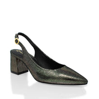 TANIA 50 - Negro Inox Regina Romero Zapato Zapatilla Tacon Bajo Para Dama en Piel
