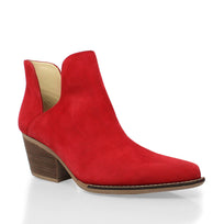 ISSA 60 - Rojo Regina Romero Zapato Bota Botin Tacon Bajo Para Dama en Piel