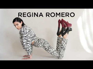 1990 - Crema Regina Romero Zapato Plataforma Tacon Alto Para Dama en Piel
