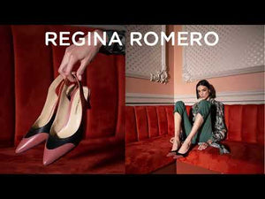 LISA 50 - Negro y Terracota Regina Romero Zapato Zapatilla Tacon Bajo para Dama en Piel