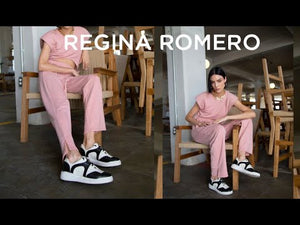 MARIA 35 - Blanco y Negro Regina Romero Zapato Tenis Urbano Sport Para Dama en Piel