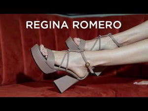 CALIPSO 95 - Gris Regina Romero Zapato Sandalia Plataforma Tacon Alto Para Dama en Piel