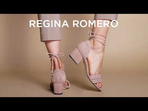 TIARA 55 - Gamuza Concreto Regina Romero Zapato Sandalia Zapatilla Tacon Bajo para Dama en Piel
