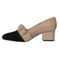 Zapatillas FLORENCIA 40 Regina Romero en piel color beige y negro, tacón bajo